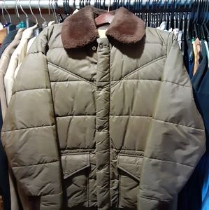 Vintage Hunting Jacket with Faux Fur Lapels